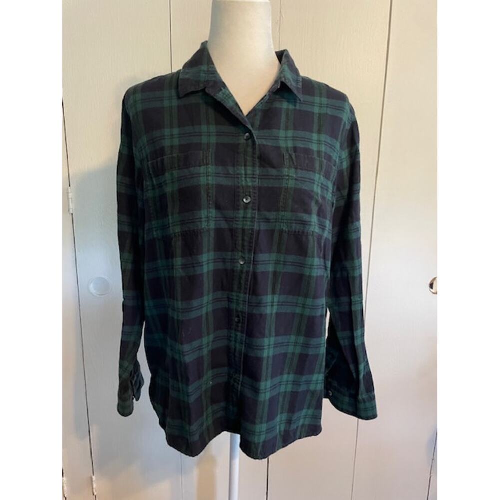 Madewell Women's Long-Sleeve Plaid 100% Cotton‎ Shirt Size Large